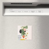 Vrouw met bloemen magneet (Insitu (Vaatwasser))