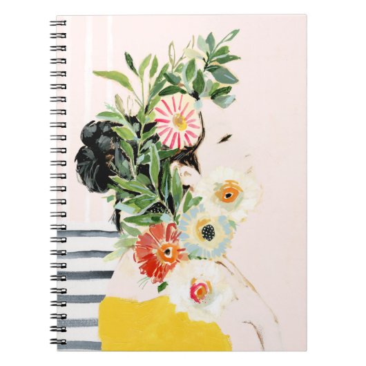 Vrouw met bloemen notitieboek (Voorkant)