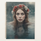 Vrouw met bloemen op haar hoofd Drijvend in een vi Planner (Voorkant)