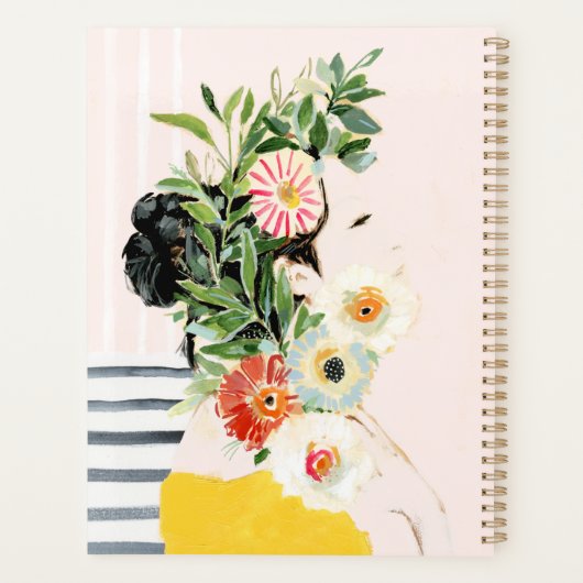 Vrouw met bloemen planner (Achterkant)