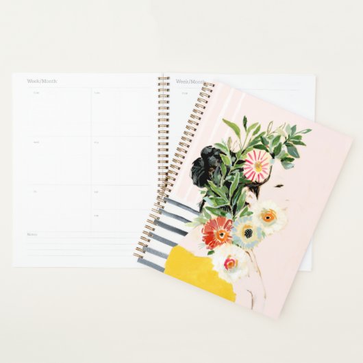 Vrouw met bloemen planner (Display)