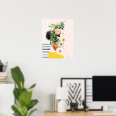 Vrouw met bloemen poster (Thuiskantoor)
