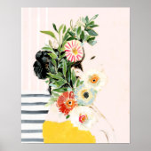 Vrouw met bloemen poster (Voorkant)