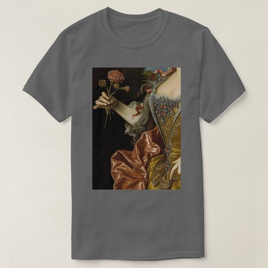Vrouw met bloemen renaissance schilderen 2 t-shirt (Design voorkant)
