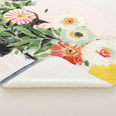 Vrouw met bloemen sherpa deken (3/4)