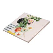 Vrouw met bloemen tegeltje (Zijkant)