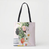 Vrouw met bloemen tote bag (Voorkant)