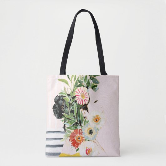 Vrouw met bloemen tote bag (Voorkant)