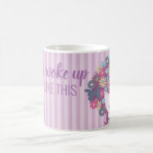 Vrouw met Bloemenhaar Paarse Quote Koffiemok (Center)