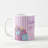 Vrouw met Bloemenhaar Paarse Quote Koffiemok (Links)