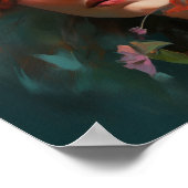 Vrouw met bloemenhoofd Art Print Poster (Hoek)