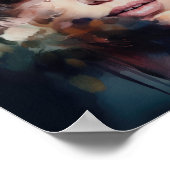 Vrouw met bloemenhoofd Art Print Poster (Hoek)