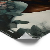 Vrouw met bloemenhoofd Art Print Poster (Hoek)