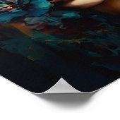 Vrouw met bloemenhoofd Art Print Poster (Hoek)