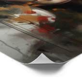 Vrouw met bloemenhoofd Art Print Poster (Hoek)