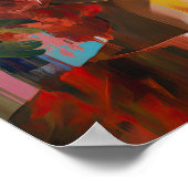 Vrouw met bloemenhoofd Art Print Poster (Hoek)