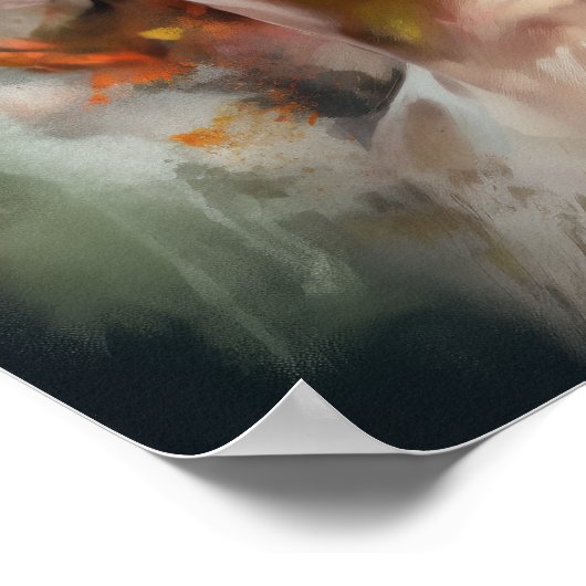 Vrouw met bloemenhoofd Art Print Poster (Hoek)