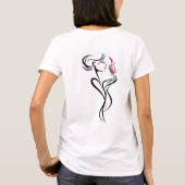 Vrouw met bloemlijn Kunst T-shirt (Achterkant)