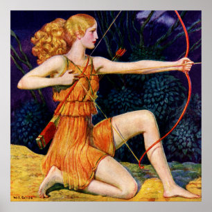 vrouw met boeg poster