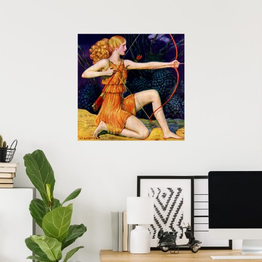 vrouw met boeg poster (Thuiskantoor)