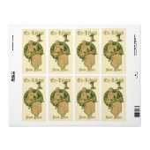 Vrouw met Boek & Vogel Ex Libris Sjabloon Etiket (Full Sheet)