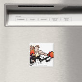 Vrouw met bokshandschoen magneet (Insitu (Vaatwasser))