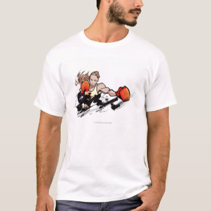 Vrouw met bokshandschoen t-shirt
