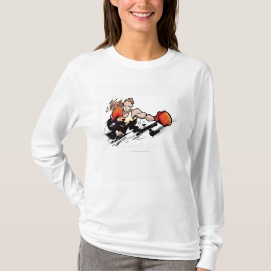 Vrouw met bokshandschoen t-shirt (Voorkant)