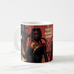 Vrouw met brandende fakkel. Gepersonaliseerd Koffiemok