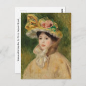 Vrouw met capeline door Pierre Auguste Renoir Briefkaart (Voorkant / Achterkant)