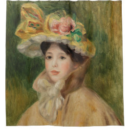 Vrouw met capeline door Pierre Auguste Renoir Douchegordijn
