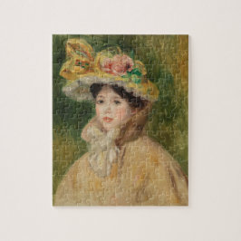 Vrouw met capeline door Pierre Auguste Renoir Legpuzzel