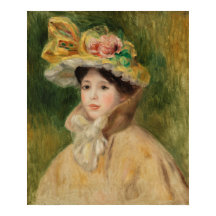 Vrouw met capeline door Pierre Auguste Renoir