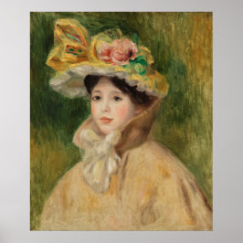 Vrouw met capeline door Pierre Auguste Renoir Poster