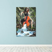 Vrouw met cello in de natuur canvasprint - Schilde Canvas Afdruk (Insitu (Houten vloer))