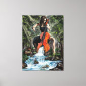 Vrouw met cello In Natuur Canvas Print - Schilderi (Voorkant)
