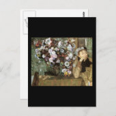 Vrouw met chrysanthemum briefkaart (Voorkant / Achterkant)