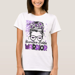 Vrouw met colitis ulcerosa strijder overlevende t-shirt