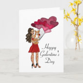 Vrouw met Corgi Galantine's Day Holiday Greeting Kaart (Gele Bloem)