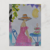 Vrouw met cupcake collage briefkaart (Voorkant)