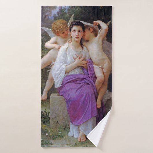 Vrouw met Cupid, Bouguereau Badhanddoek (Badhanddoek)