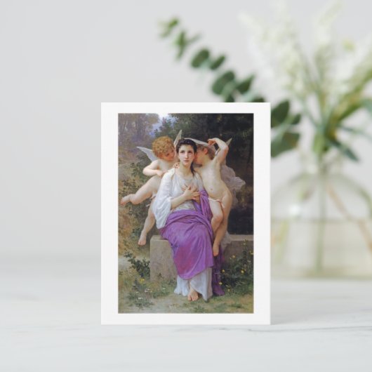 Vrouw met Cupid, Bouguereau Briefkaart (Staand voorkant)