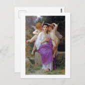 Vrouw met Cupid, Bouguereau Briefkaart (Voorkant / Achterkant)