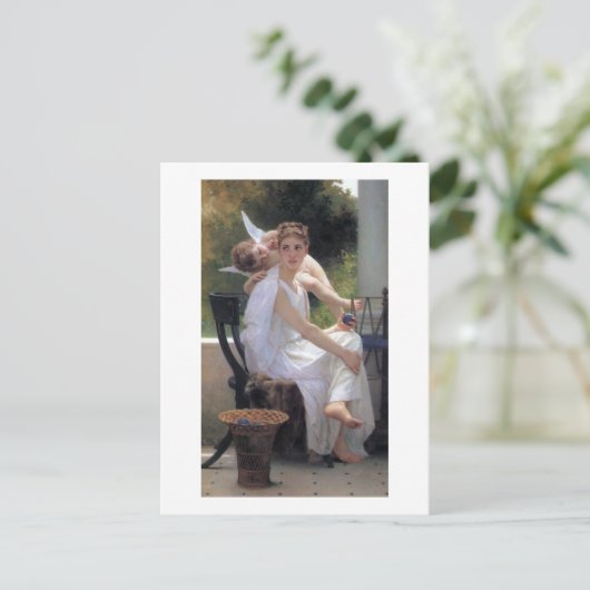 Vrouw met Cupid, Bouguereau Briefkaart (Staand voorkant)