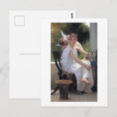 Vrouw met Cupid, Bouguereau Briefkaart (Voorkant / Achterkant)