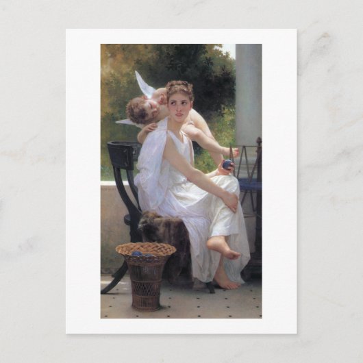 Vrouw met Cupid, Bouguereau Briefkaart (Voorkant)