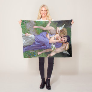Vrouw met Cupid, Bouguereau Fleece Deken