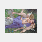 Vrouw met Cupid, Bouguereau Fleece Deken (Voorkant (Horizontaal))