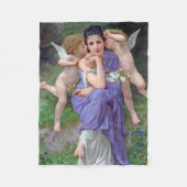 Vrouw met Cupid, Bouguereau Fleece Deken (Voorkant)
