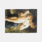 Vrouw met Cupid, Bouguereau Fleece Deken (Voorkant (Horizontaal))